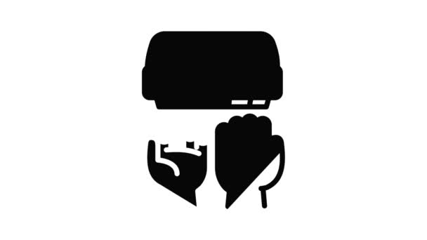 Toilet handdroger pictogram animatie — Stockvideo