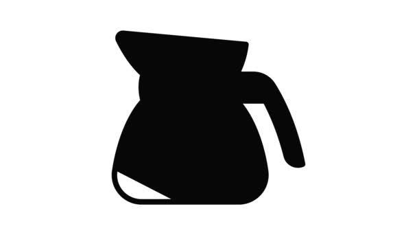 유리 커피 항아리 아이콘 애니메이션 — 비디오