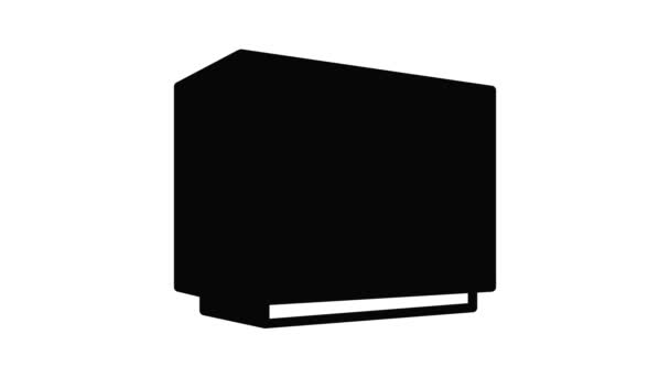 Animación icono de microondas viejo — Vídeo de stock