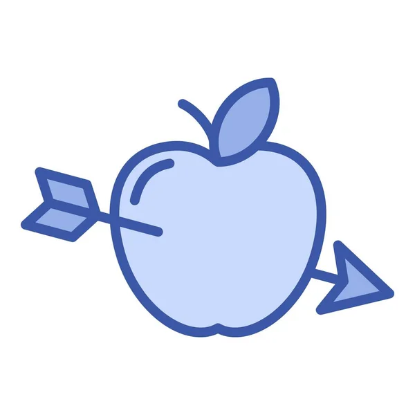 ไอคอนแอปเปิ้ลยิงธนู สไตล์บรรทัด — ภาพเวกเตอร์สต็อก