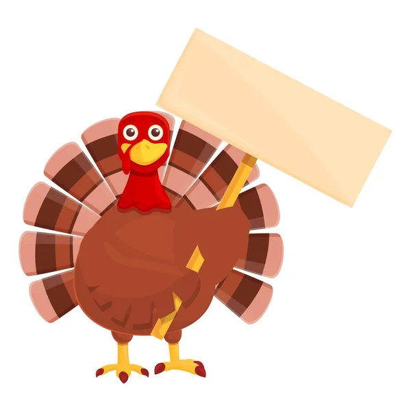 Thanksgiving Truthahn nehmen Banner Ikone, Cartoon-Stil — Stockvektor