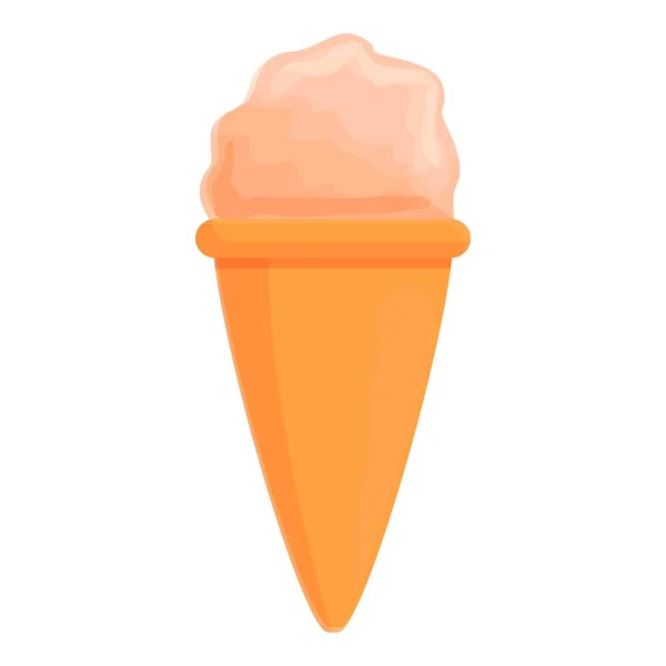 Icône de cône de crème glacée, style dessin animé — Image vectorielle