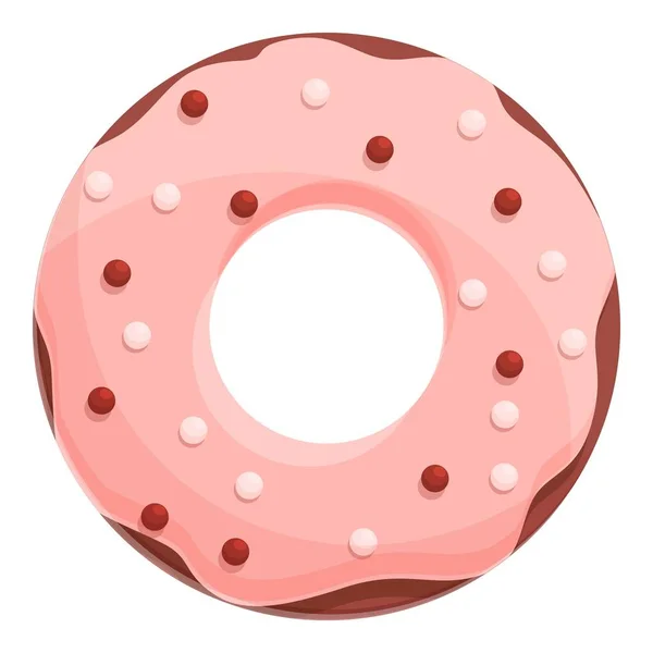 Donut icono, estilo de dibujos animados — Vector de stock