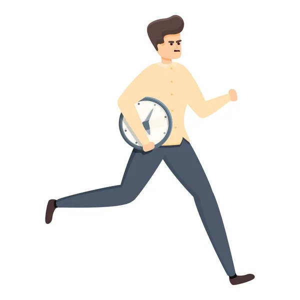 Rush ícone do relógio de parede de trabalho, estilo dos desenhos animados — Vetor de Stock