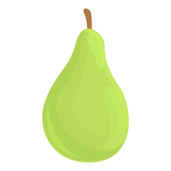 Icône de poire verte, style dessin animé — Image vectorielle