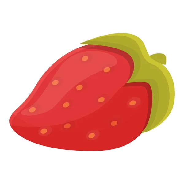 Frische Erdbeere Ikone, Cartoon-Stil — Stockvektor