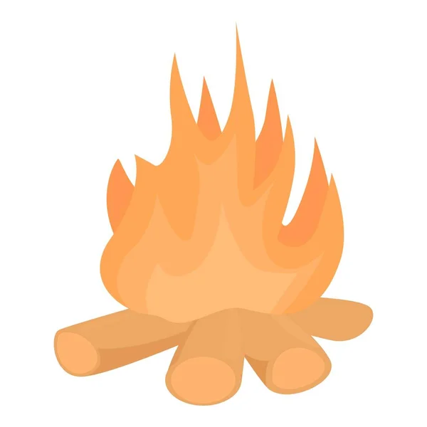 Hiking campfire icono, estilo de dibujos animados — Vector de stock