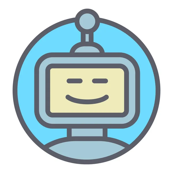 Ikon chatbot virtual, gaya garis luar - Stok Vektor