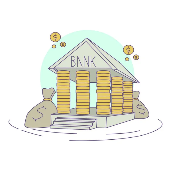 은행 보상 아이콘 , 만화 및 평면 스타일 — 스톡 벡터
