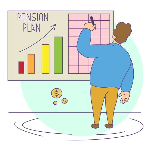 Піктограма пенсійного плану, мультяшний і плоский стиль — стоковий вектор