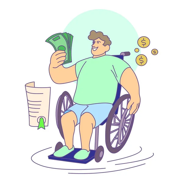 Ikona kompenzace zdravotního postižení, kreslený a plochý styl — Stockový vektor
