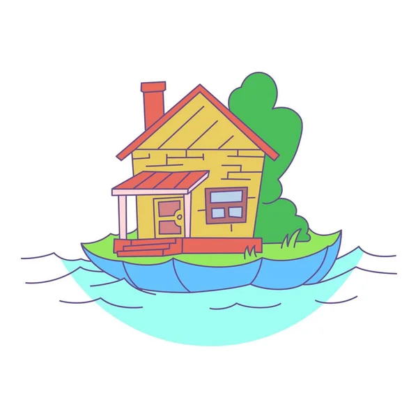 Icono de servicio de seguro de vivienda, dibujos animados y estilo plano — Vector de stock