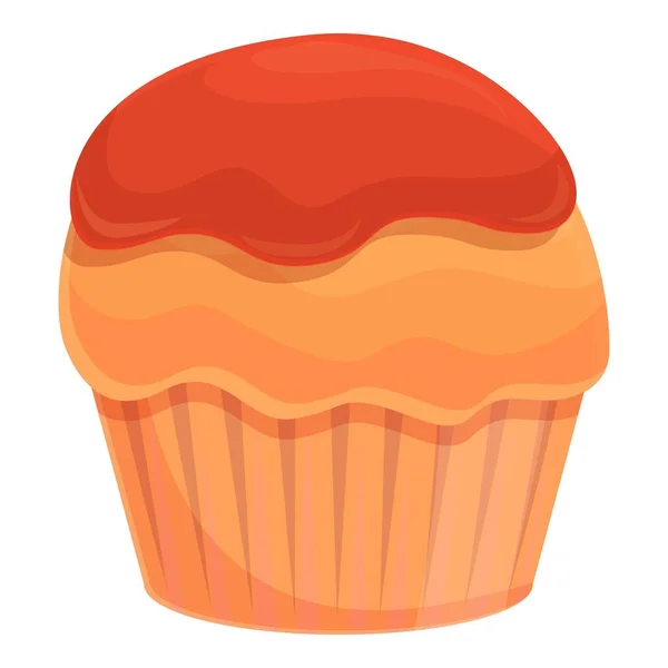 Karamel muffin icoon, cartoon en platte stijl — Stockvector