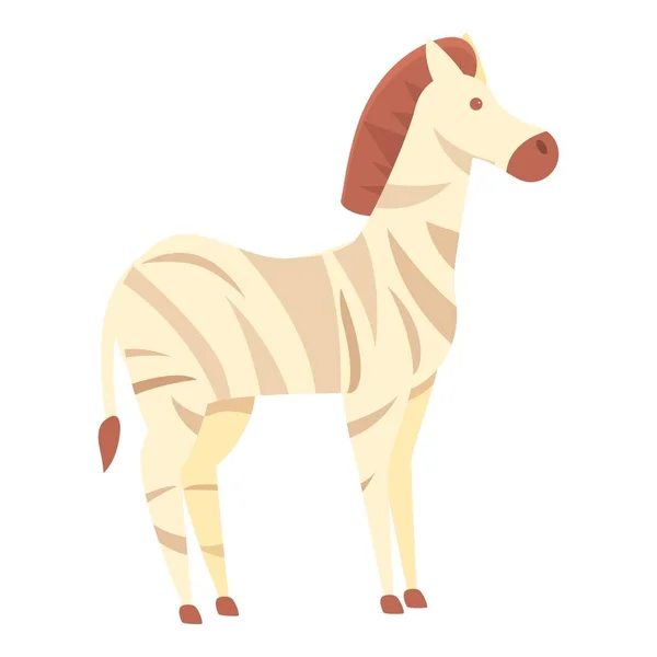 Safari zebra simgesi, çizgi film tarzı — Stok Vektör