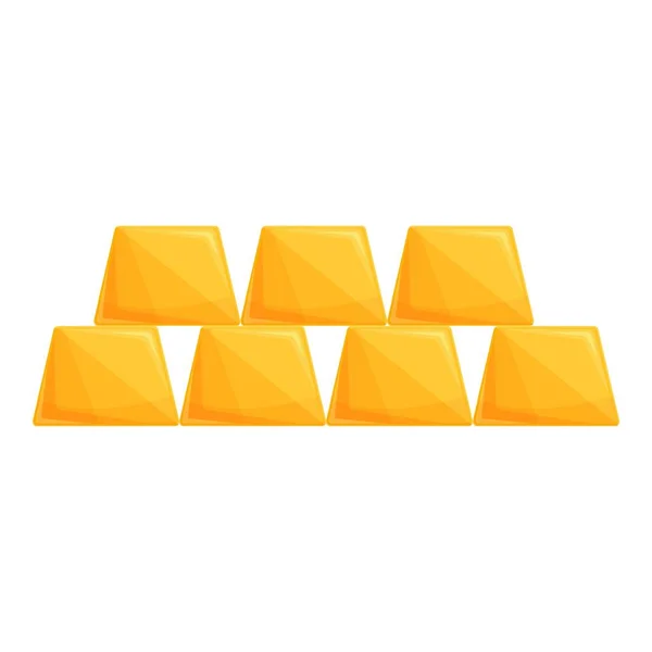 Guld bar finans ikon, tecknad stil — Stock vektor