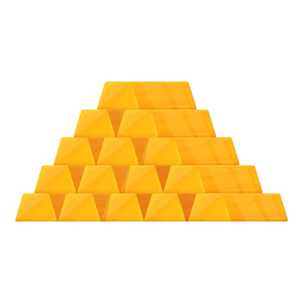 Gouden balk piramide pictogram, cartoon stijl — Stockvector