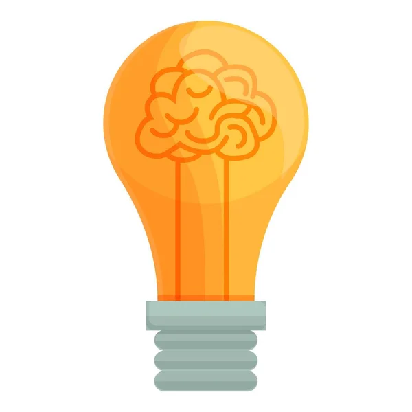 Icona intelligente brainstorming lampadina, stile cartone animato — Vettoriale Stock