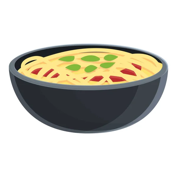 Korean noodles icon, cartoon style — Stock Vector
