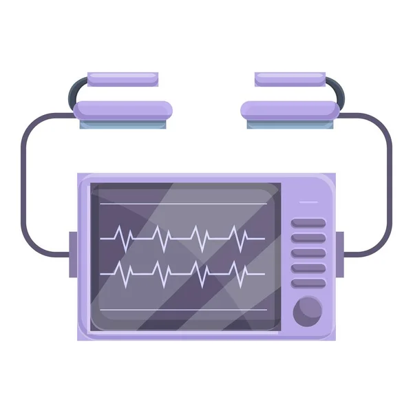 Portable defibrillator icon, cartoon style — Stock Vector