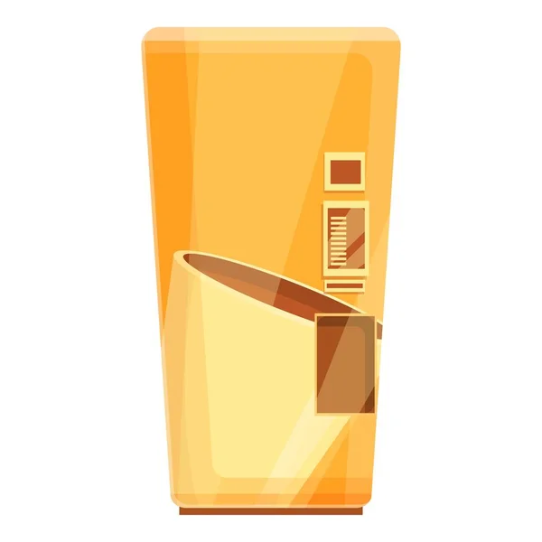 Orangefarbene Getränkeautomaten-Ikone im Cartoon-Stil — Stockvektor