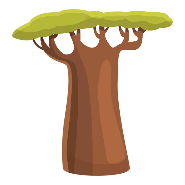 Baobab icône de l'arbre, style dessin animé — Image vectorielle