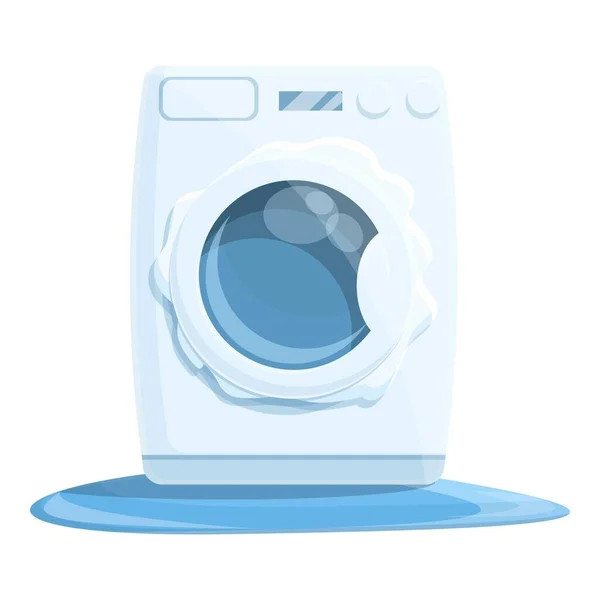 Voll kaputte Waschmaschine Ikone, Cartoon-Stil — Stockvektor