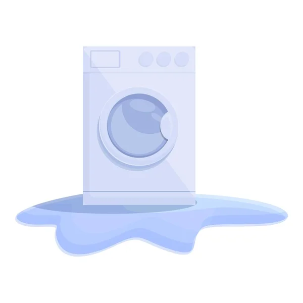 Klein kapotte wasmachine icoon, cartoon stijl — Stockvector