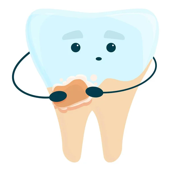 Teeth whitening care icon, cartoon style — Stock Vector