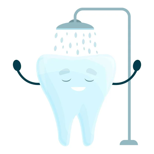 Clean tooth shower icon, cartoon style — Stock Vector