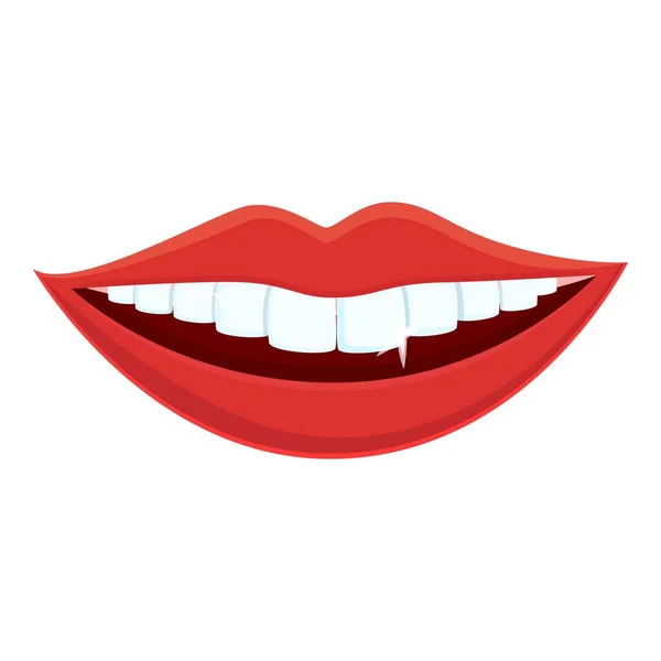 Białe zęby uśmiechnięta ikona, styl kreskówki — Wektor stockowy