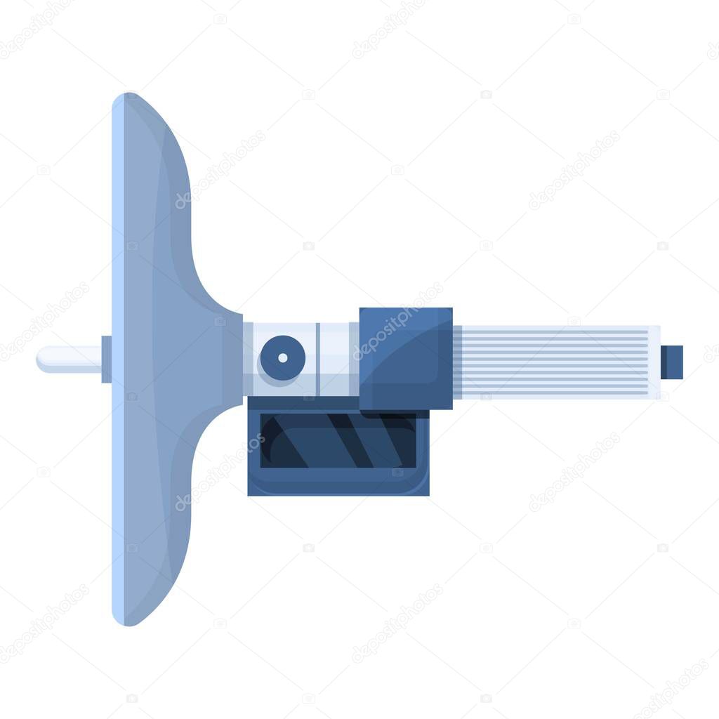 Digital micrometer laboratory icon, cartoon style