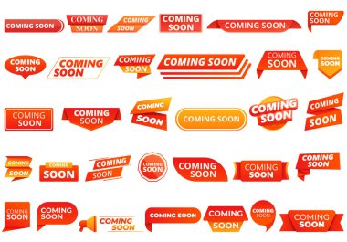 Coming soon icon, cartoon style clipart