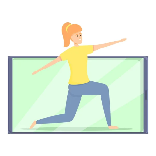 Mañana fitness blog icono, estilo de dibujos animados — Vector de stock
