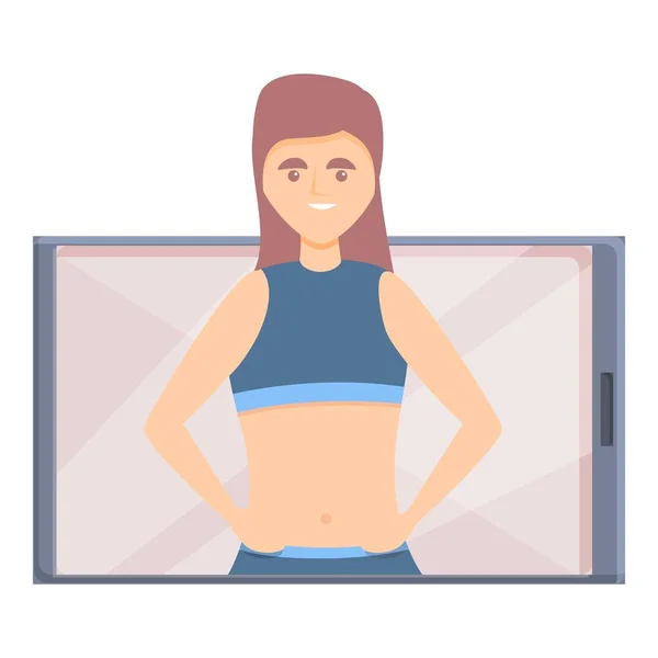 Γυναίκα fitness blog εικονίδιο, στυλ κινουμένων σχεδίων — Διανυσματικό Αρχείο