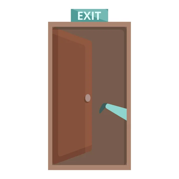 Exit door icon, cartoon style — Stock Vector