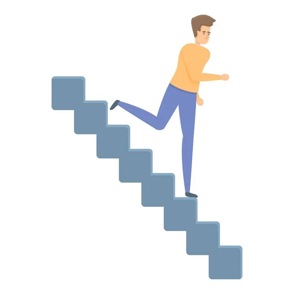 Escaleras icono de evacuación, estilo de dibujos animados — Vector de stock