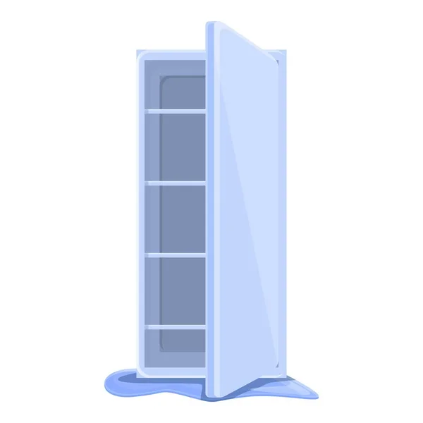 Buzdolabı tamir simgesini aç, çizgi film tarzı — Stok Vektör