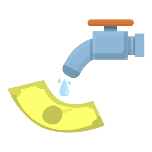 Rubinetto dell'acqua icona della lavanderia anti-soldi, stile cartone animato — Vettoriale Stock