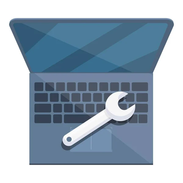 Fast laptop repair icon, cartoon style — Stock Vector