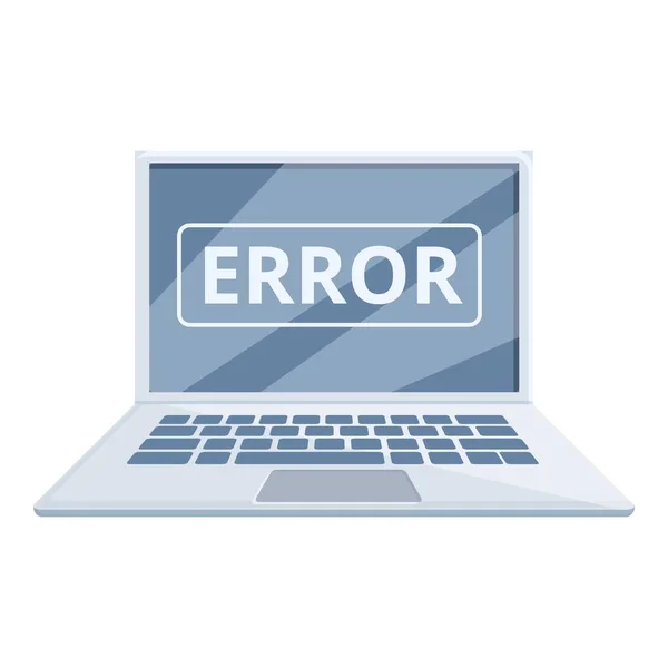 Software error laptop repair icon, cartoon style — Stock Vector