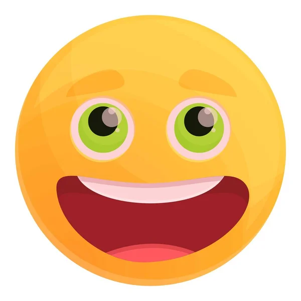 Emoticon laughing hard icon, cartoon style — Stock Vector