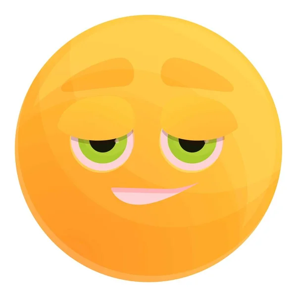 Ícone de emoticon cansado, estilo cartoon — Vetor de Stock