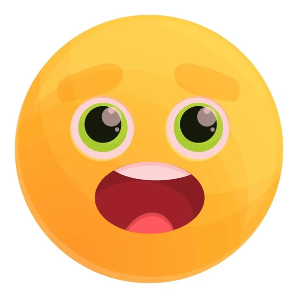 Ícone de emoticon gritando, estilo de desenho animado — Vetor de Stock