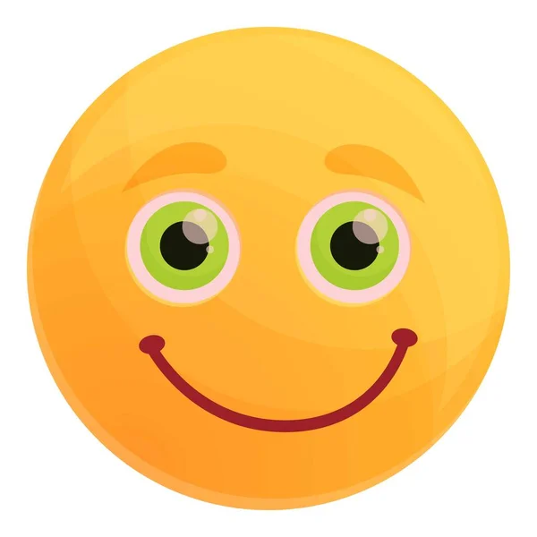 Friendly emoticon icon, cartoon style — Stock Vector