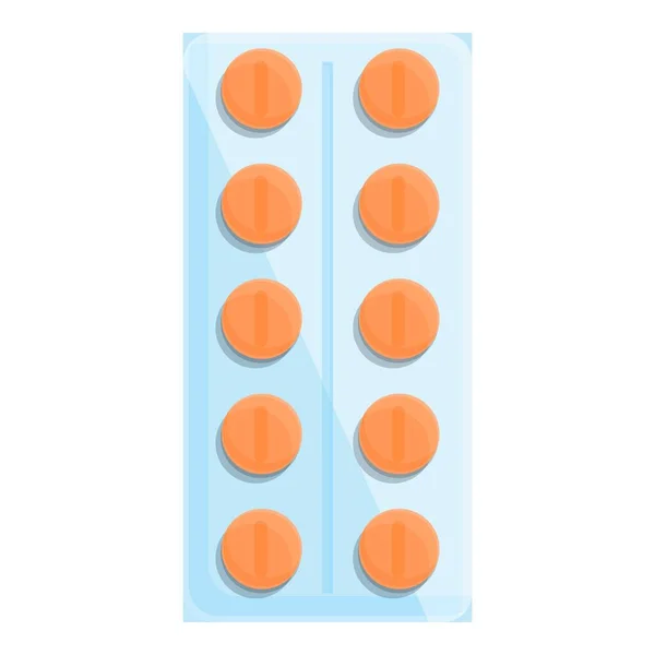 Tabletten uit EHBO kit icoon, cartoon stijl — Stockvector