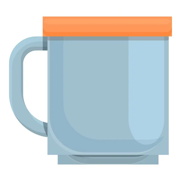 Icono de taza de camping, estilo de dibujos animados — Vector de stock