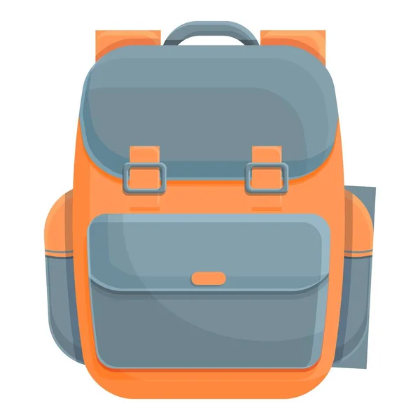 Senderismo icono de la mochila, estilo de dibujos animados — Vector de stock