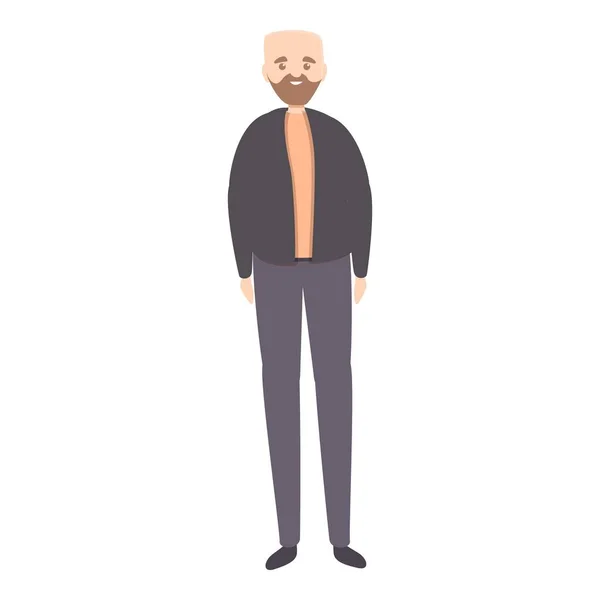Hombre calvo icono, estilo de dibujos animados — Vector de stock