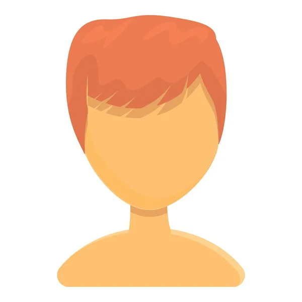 Red male hair icon, cartoon style — Stock Vector