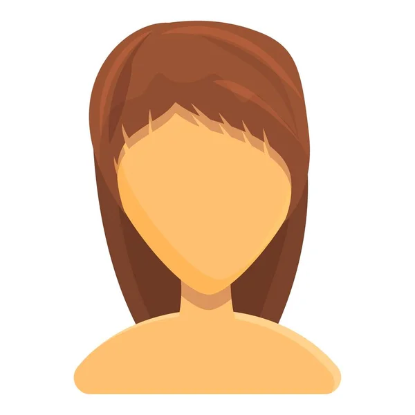 Femme à la mode icône de coupe de cheveux, style dessin animé — Image vectorielle